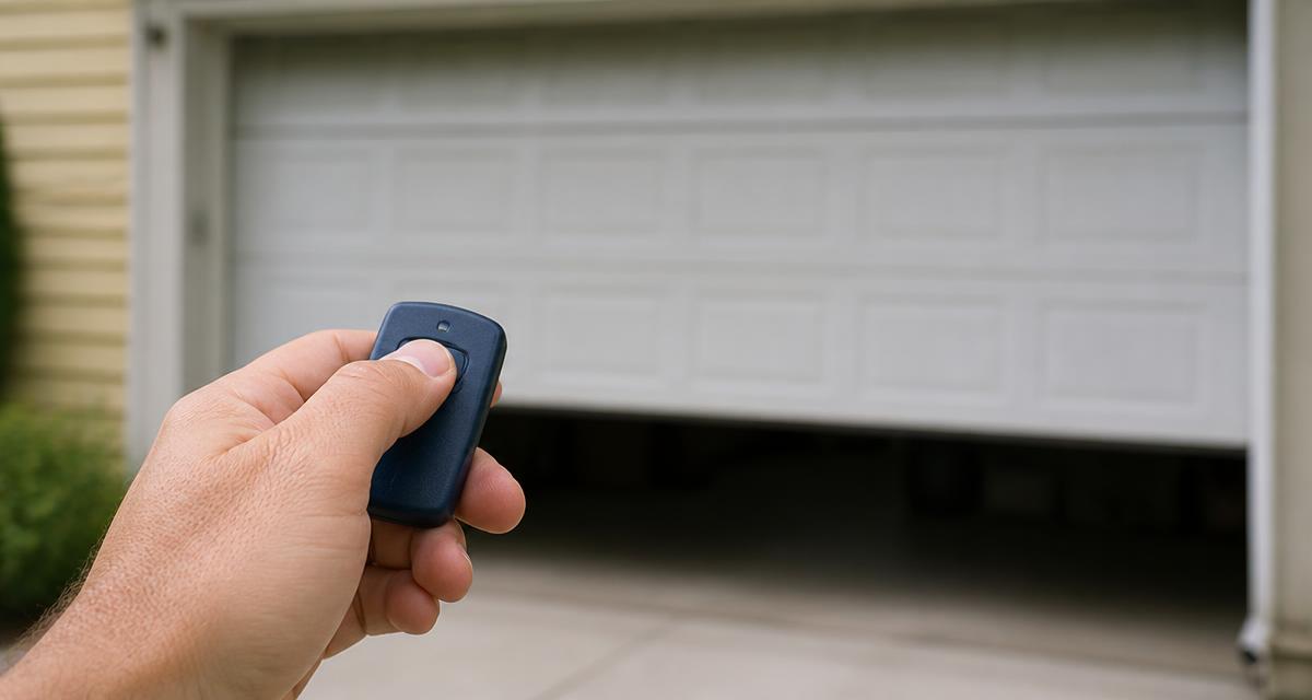 Technician removing the cover of a ceiling-mounted screw-drive garage door opener for diagnosis